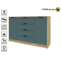 Тумба Тренд КТ-Т160 (Дуб золотой ЛДСП/ Верде ЛМДФ) Ш1600 В1020 Г451